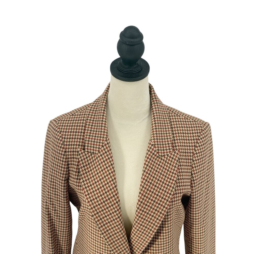 L'agence Chamberlain Tailored Blazer Tan Brown Preppy Plaid Jacket Size 8 NWT - Picture 7 of 15